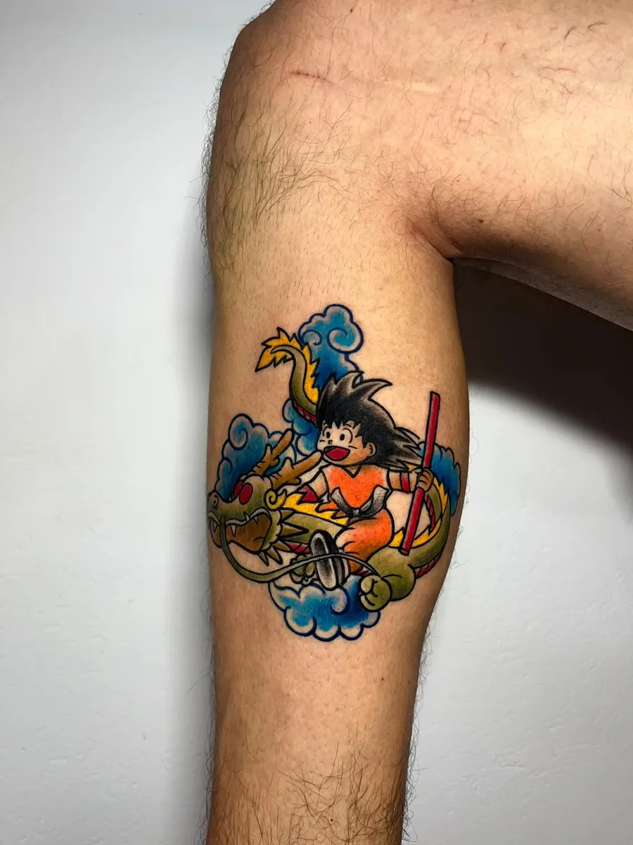 Goku criança na nuvem voadora